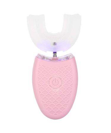 U -shaped electric sound toothbrush automatic cleaning toothbrush oral care tools (adults) - 4 gears blue light sound cleaning (pink)