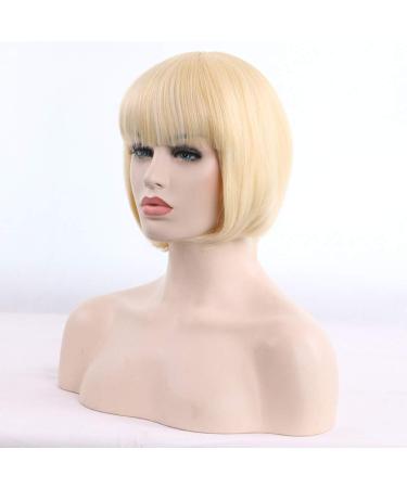 Blonde Long Bob Wig for Women - Cosplay Straight Anime Style - Synthetic & Human Hair | Perfect for Parties & 80s Looks - Buy Online on GoSupps.com