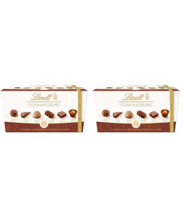 Lindt - Bo te de Chocolats CONNAISSEURS - Assortiment de Pralin s et Gianduja 183g (Lot de 2) Lait Blanc et Fourr