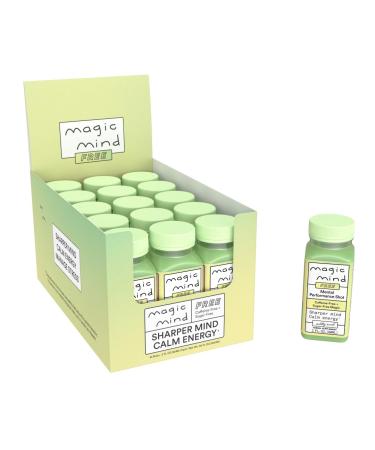 Magic Mind FREE Energy and Focus Drink Shots - Stress Relieving No Jitters Ashwagandha Vitamin B12 Vitamin C Matcha Green Tea Functional Mushrooms Caffeine Free - 2 FL Oz (15 Pack)
