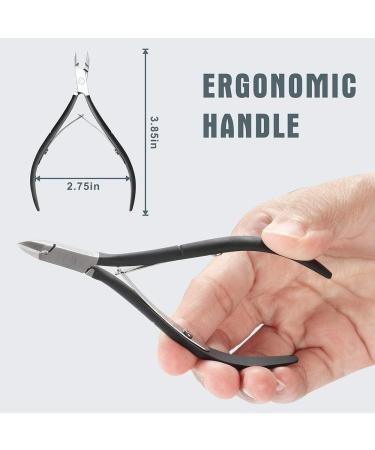 Professional Grade Stainless Steel Cuticle Nipper with Pusher - Durable Manicure Tool (Black) - Buy Online on GoSupps.com