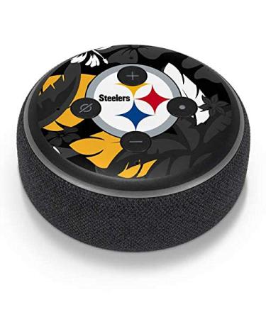 Skinit Decal Audio Skin Compatible with Amazon Echo Dot 3 - Officially Licensed NFL Pittsburgh Steelers Tropical Print Design