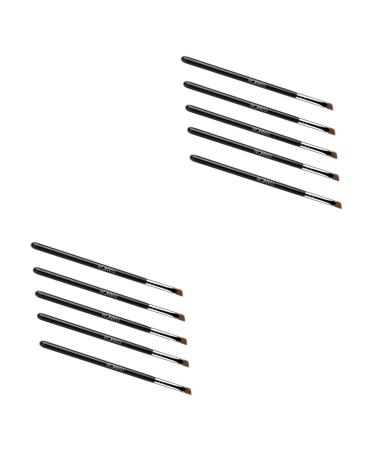 Angoily Oblique Eyeliner Brush 10 Pcs Makeup Brush Eyebrow Brush Girls Eyeliner Brush Practical Eyeliner Brush Make up 16x0.7cmx2pcs Blackx2pcs