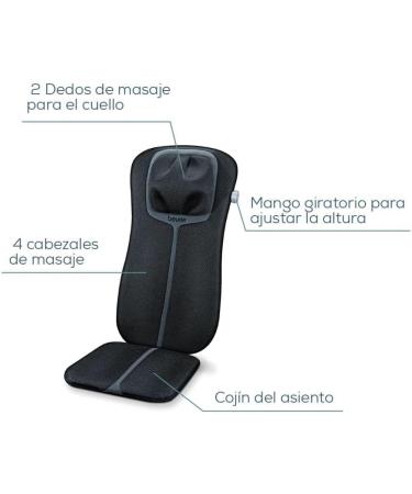 Beurer MG 254 Shiatsu Seat Cover - Neck & Full Back Massage - Black/Grey | International Shipping Available - Buy Online on GoSupps.com