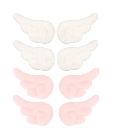 Beaupretty 4 pairs plush angel wing hair clips beautiful sweet wing hair clip cartoon hairpins slippers slipproof hair clips for girls women white pink