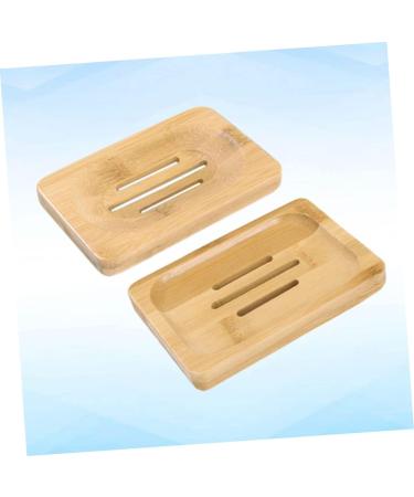 Ciieeo 4 Pcs Wooden Soap Dish Wooden Soap Rack Soap Sink Drying Holder Soap Placing Rack Soap Stand Rectangular Wood Soap Dish Wooden Soap Case Natural Wood Soap Drainer Bamboo Soap Tray - Buy Online on GoSupps.com
