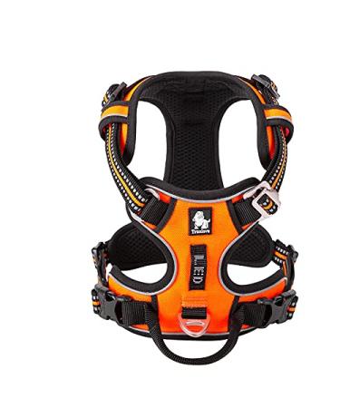 Truelove no pull dog harness reflective dog harness for dogs adjustable soft padded pet vest with simple operating handle TLH56512 S Orange