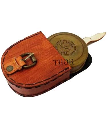 Vintage Brass Pocket Compass with Leather Case - Rustic Home Decor Gift - Buy Online on GoSupps.com