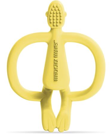 Matchstick Monkey Antimicrobial Silicone Teether & Gel Applicator - BPA Free, Easy-to-Grip, Yellow Monkey Design (3 Months+) - Buy Online on GoSupps.com