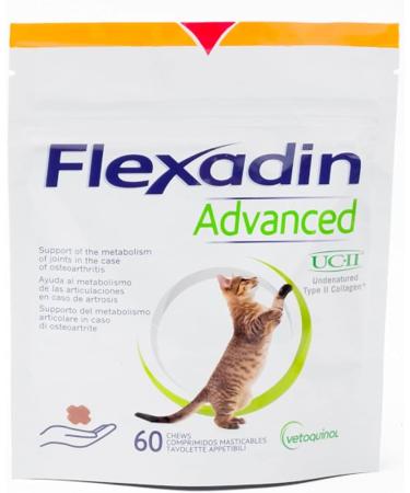 Vetoquinol Flexadin Advanced for Cats - Double Pack (2 x 60 Pieces) | Joint Support & Mobility Supplements - Shop Internationally - Buy Online on GoSupps.com