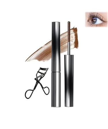 Iron Wand Mascara 3d Curling Iron Mascara Metal Rod Mascara Waterproof Long Lasting No Flaking No Clumping (Brown)
