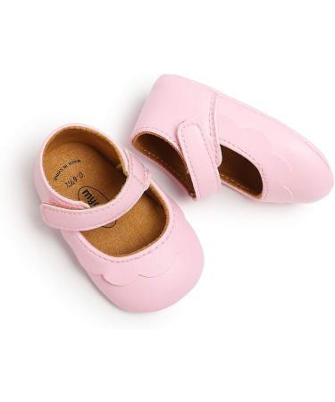 MASOCIO Pink Baby Girl Mary Jane Shoes | Anti-Slip First Walking Shoes | 0-6 Months - Buy Online on GoSupps.com