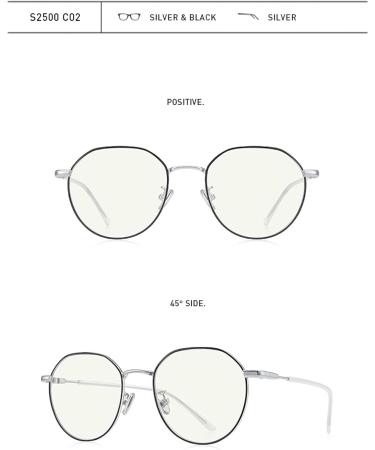 Alloy Frame Computer Blue Light Blocking Glasses For Women Vintage Round Anti Blue Rays Eyeglasses Silver Black XDD996 - Buy Online on GoSupps.com
