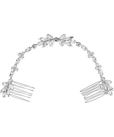 FRCOLOR Set of 3 Rhinestone Hair Pins Hair Clip Comb Hair Comb Made of Crystal Hair Accessories Made of Rhinestone Tiara Soft Chain Wedding Bridal - Buy Online on GoSupps.com