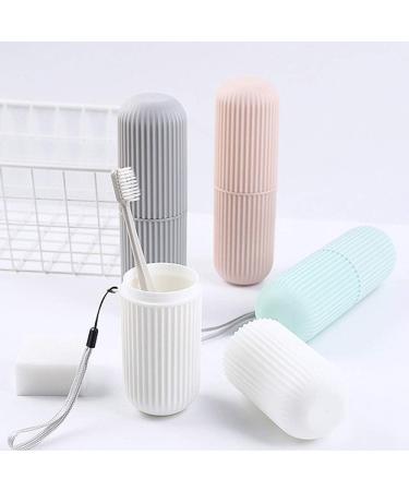 Portable Travel Toothbrush Holder - Simple White Toothbrush & Mouthwash Storage - Buy Online on GoSupps.com