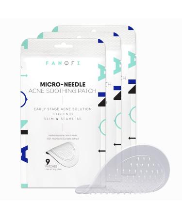 FANOFI Micro-needle Acne Soothing Patch | Patches for upcoming & Early-Stage Acne, Deep Pimples, Cystic Acne | Fast-Acting | Salicylic Acid with Madecassoside, Witch Hazel, EGF, Houttuynia Cordata, etc (3packs 27patches) 9…