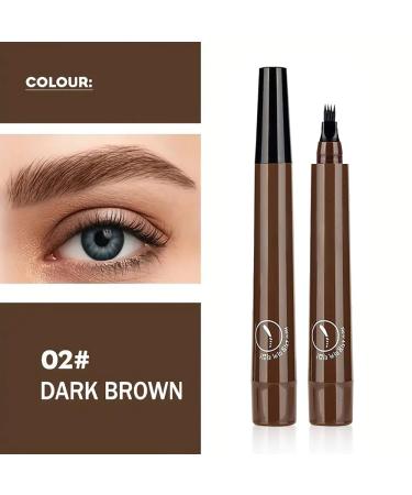 Buy New Magic Eyebrow Pencil - 3D Waterproof Microblading Contouring Pen 4 Tipped Precise Brow Pencil for Natural Makeup - Dark Brown - International Shipping Available - Buy Online on GoSupps.com