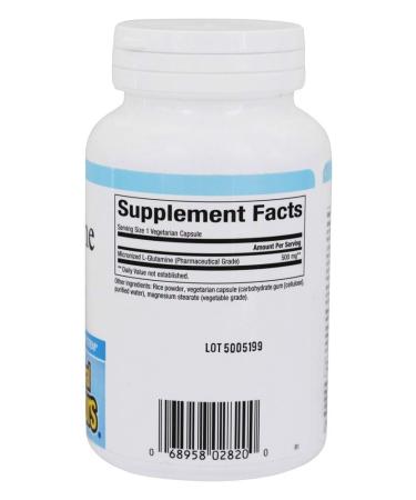 Natural Factors Micronized L-Glutamine 500 mg - 90 Veg Capsules for Muscle Recovery & Gut Health - Buy Online on GoSupps.com