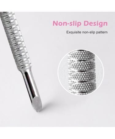 Stain Steel Double-end Cleaner Manicure Pedicure Cuticle Pusher Portable(B) - Buy Online on GoSupps.com