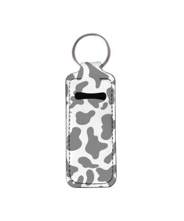 COEQINE Chapstick Keychain for Women and Girls - Lip Balm Holder - Lipstick Holder - Keychain Gray Cow One Size