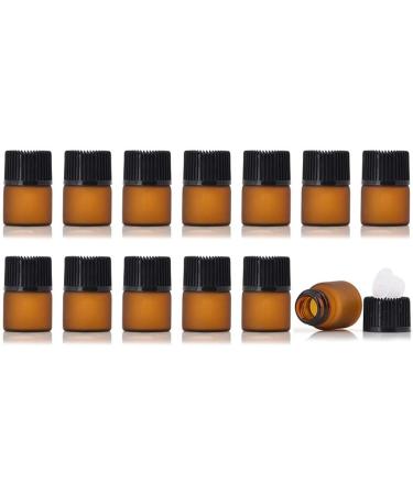 Enslz 50 Empty Amber Glass Bottles for Essential Oils - Refillable 2ml Brown Bottles | International Shipping Available - Buy Online on GoSupps.com