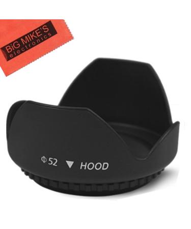 52mm Tulip Flower Lens Hood for Nikon Z5 24-50mm, D3100, D3200, D3300, D5100, D5200, D5300, D5500 with 18-55mm VR II Lens, Canon EOS M50 Mark II with 55-200mm, Fuji XT-200 15-45mm Lens