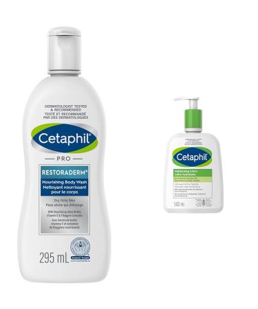 Cetaphil PRO RestoraDerm Nourishing Body Wash (295ml) + Cetaphil Moisturizing Lotion (500ml) Bundle Body Wash + Moisturizing Lotion (500ml)