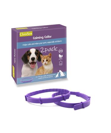 Calming Collar for Cats,Cat Calming Collar,Cat Collars,Reduces Anxiety or Hyperactivity in Pets, Suitable for Small,Medium and Large Cats,15"/38 cm Adjustable Length,2 Packs,Purple