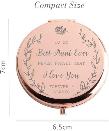 Best Aunt Ever Travel Makeup Mirror - Funny Auntie Christmas/Birthday Gift - Buy Online on GoSupps.com
