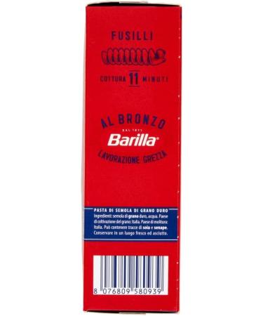  Italian Gourmet E.R. Barilla Fusilli al Bronzo Pack of 20 Bronze Extruded Pasta 400g Raw Processing Method + Italian Gourmet Polpa 400g - Buy Online on GoSupps.com