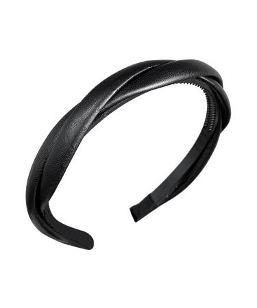 MMbyzhuo 3 Piece PU Leather Headbands for Women - Fancy Hair Hoops Accessories - Buy Online on GoSupps.com