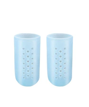 Gel Toe Protector Silicone Toe Caps Toe Sleeve Protectors for Corns Blisters and Ingrowns Toenails Heel Stick (Light Blue XS)