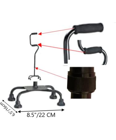 Dr.Safe Quad Cane with Adjustable Height 2 Handles for Easy Rise from Seated Positon. Suitable for Right or Left Handed - Buy Online on GoSupps.com