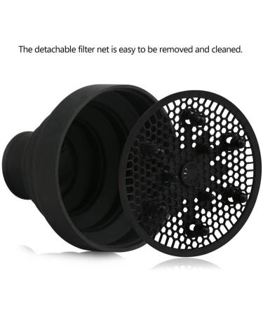 Hair Blower Diffuser Hairdryer Cover Styling Foldable Folding Collapsible Silicone Hairdressing Tool Attachment for Natural Wavy Fine Thick Hair for Home Barbershop Hairdressing Salon(Black) - Buy Online on GoSupps.com