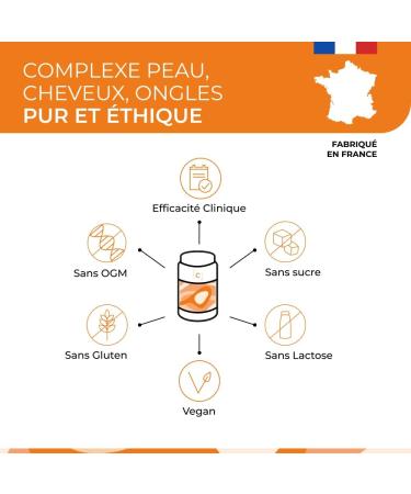 Cuure Skin and Nail Complex Clinically Proven Active Biotin Selenium Zinc and Vitamin B8 B5 - Elasticity & Appearance for Skin and Hair - 60 Days - Made in France - Buy Online on GoSupps.com