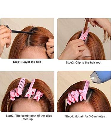 KDDOM 4 Pcs Pink Volumizing Hair Root Clip Set - DIY Fluffy Curler Clamps for Natural Fluffy Hair - Salon Wave Hair Root Clip for Volume Boost - Buy Online on GoSupps.com
