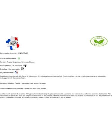 Powerful Fat Burner Flat Stomach Hunger Suppressant 60 Vegan Tablets Men and Women Made in France - Buy Online on GoSupps.com