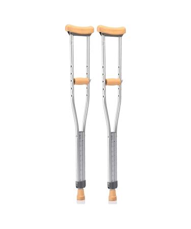 LINYUES Medical Underarm Crutches for Adults 2 Units Aluminum Height Adjustable Armpit Crutches Ergonomic Walking Crutches for Men Women Small