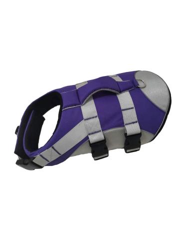 Hzqifei life jacket for dogs - reflecting dog vest lifelong vest swimming training with padding for small medium -sized large dogs (purple s) s purple
