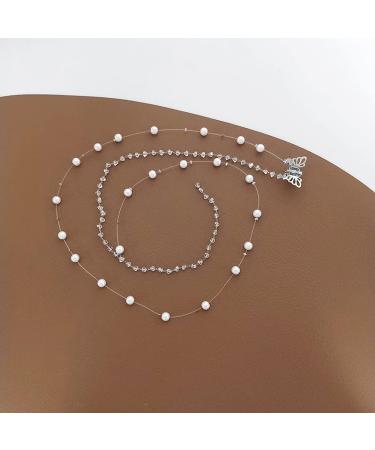 fdsmall Rhinestone Hair Barrettes Pearl Tassel Hair Chain Hair Clips Hairpin Hair Jewelry Hair Accessories for Women Girls (Silver) - Buy Online on GoSupps.com