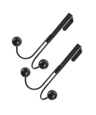 2pcs Double Hook Towel Rack Coat Hangers Over Door Hangers Hooks Door Hook Coat Hook Wardrobe 14x9cm Black