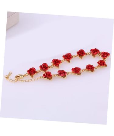 CHILDWEET Rose Bracelet Wristbands Bracelets Red Decor Rose Decor Women Jewelry Accessories Miss Alloy Fashion - Buy Online on GoSupps.com