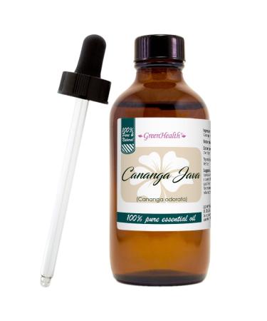 Cananga Java Essential Oil 4 fl oz (118 ml) Glass Bottle w/Glass Dropper 100% Pure Essential Oil GreenHealth