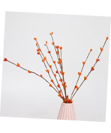5pcs Artificial Berry Branch Christmas Ornaments Christmas Decoration Christmas Garland Berry Artificial Tree Picks Holly Berry Sprigs Plants Decor Plastic Small Fruit Halloween Orange 30x5cm - Buy Online on GoSupps.com