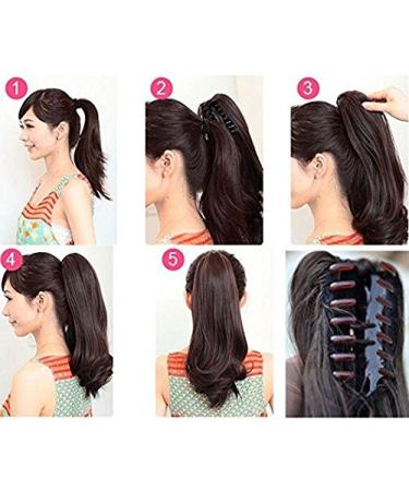 Shop S-noilite Voluminous Hair Extension - 45cm Wavy Ponytail & Braid Claw - Natural Black & Various Colors - Buy Online on GoSupps.com