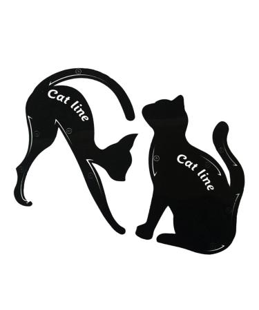 Ipetboom Stencils 2pcs Shape Smoky Eyeshadow Plate Professional Eye Guide Applicators Matte Multifunction Shadow Cat Eye Stencil 9.00X7.00X0.10CM As Shown