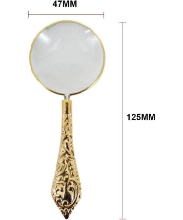European Delicate Pattern Handle Retro Glass Lens High-Grade Embossed Handle Reading Magnifying Glass for The Elderly Scholars Students Gifts Collection Small Gift - Buy Online on GoSupps.com