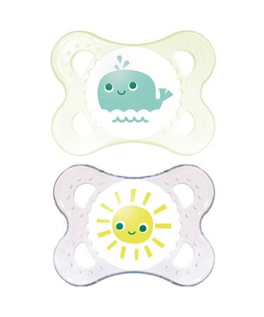 MAM "PEARL 2X Color: YELLOW Pacifiers-Pacifier Dummie Orthodontically correct (2-6m+)