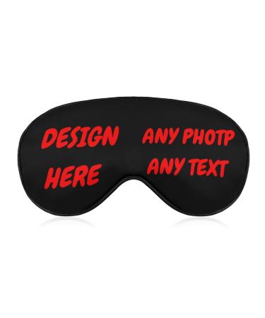 Custom Eye Mask Personalized Sleep Masks Blindfold Eyemask Blackout Eye Cover with Adjustable Strap for Airplane Travel Sleeping