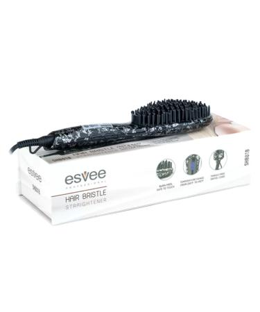 Hair Bristle Straightener - Ceramic Heating Hair Straightener Brush with Anti-Frizz Technology Auto-Off and 30s Heat-Up